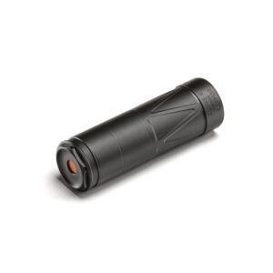 Sonus 9K compact 9mm suppressor — angle view with wiped end cap, Energetic Armament